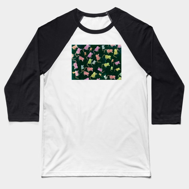 Mice Pattern Baseball T-Shirt by AnimalPatterns